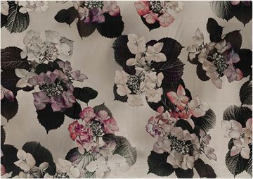 Hydrangea Satin Feather Grey